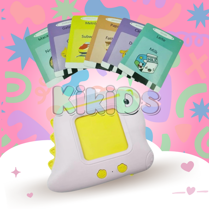 Cards Infantil ''Aprenda Português e Inglês Dino''
